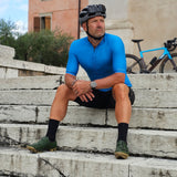 Rayures de chemise de vélo ES16. Bleu clair