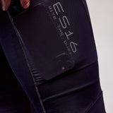 ES16 Pantalon de vélo de fret d'hiver Suprême Unisexe - avec oreiller et poches. Noir