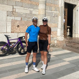 Rayures de chemise de vélo ES16. Bleu clair