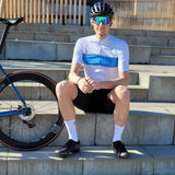 ES16 Maillot de cyclisme Elite Spin. Rayures blanches