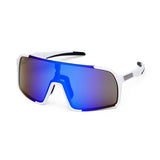 Lunettes de cyclisme ES16 Enzo. Blanc avec lentille bleue.